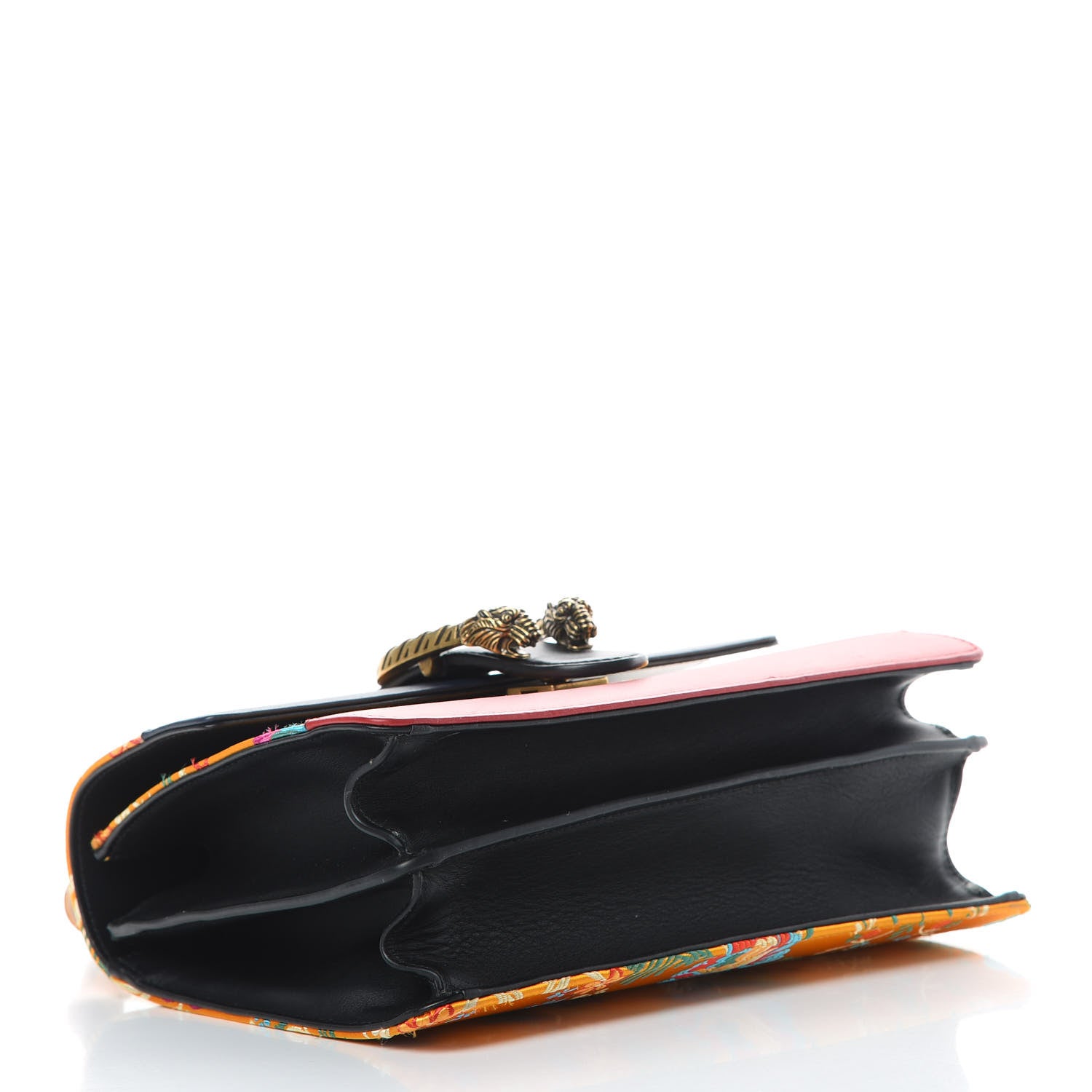 Gucci Satin Calfskin Bamboo Web Tokyo Print Medium Dionysus Top Handle Bag Giallo Multicolor Blue Agata Hibiscus Red 4 of 15