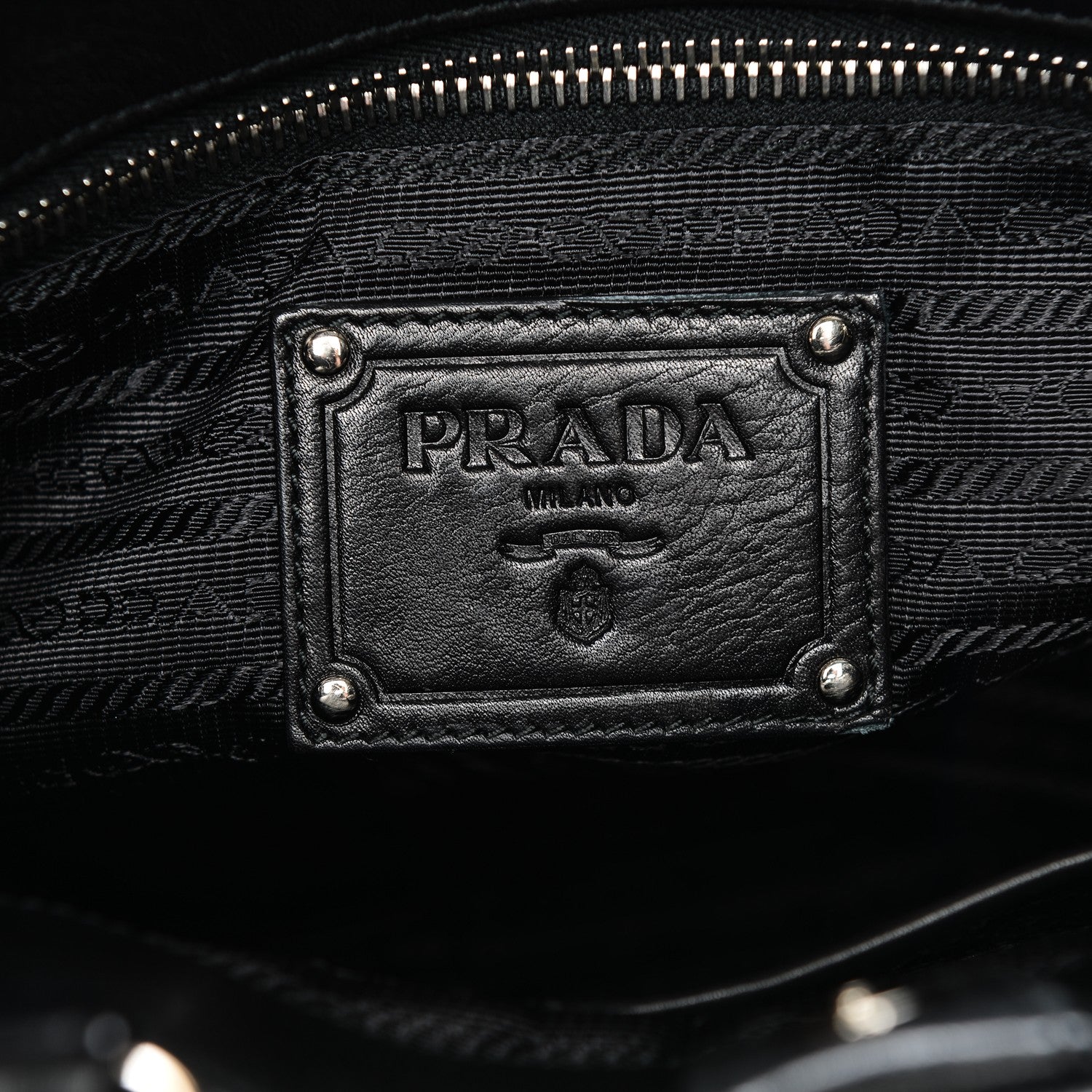 Prada Deerskin Shoulder Bag Black 6 of 8
