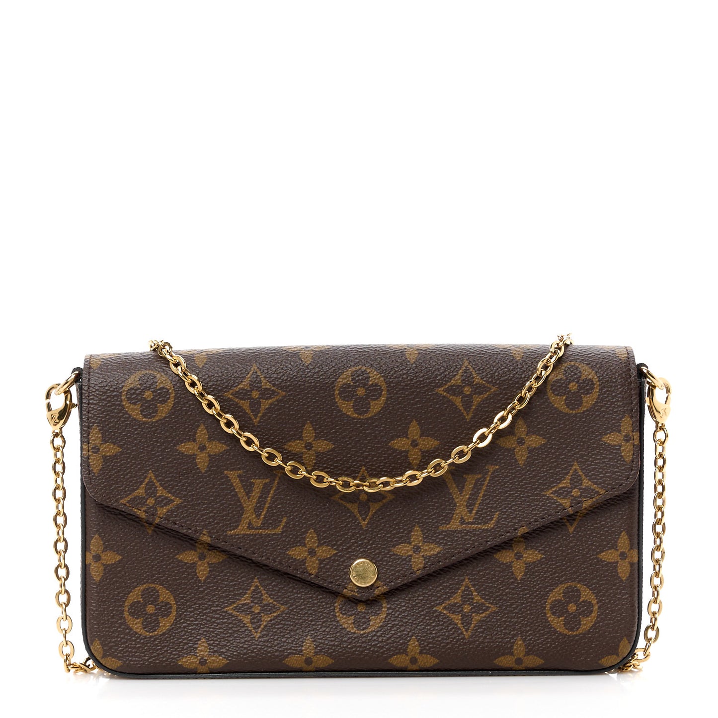 Monogram Pochette Felicie Chain Wallet Fuchsia