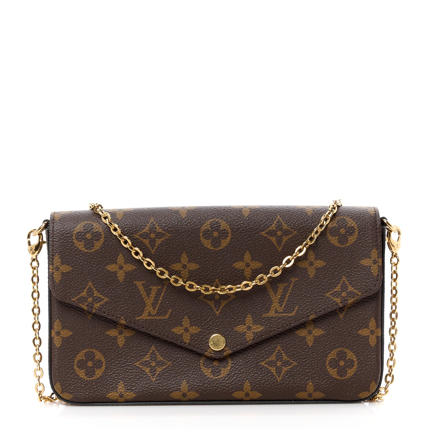Louis Vuitton Monogram Pochette Felicie Chain Wallet Fuchsia 1 of 17