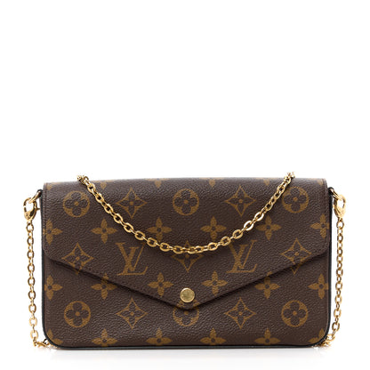 Louis Vuitton Monogram Pochette Felicie Chain Wallet Fuchsia 1 of 17