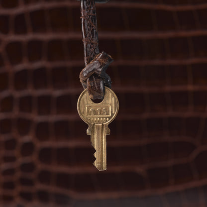 Hermes Shiny Niloticus Crocodile Kelly Sellier 32 Havane 12 of 30