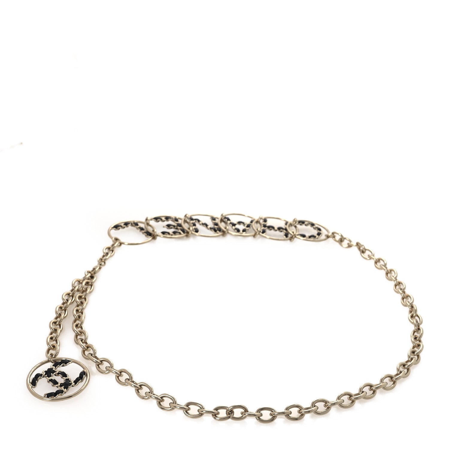 Chanel Metal Lambskin Chain Logo Belt 80 Gold 2 of 3