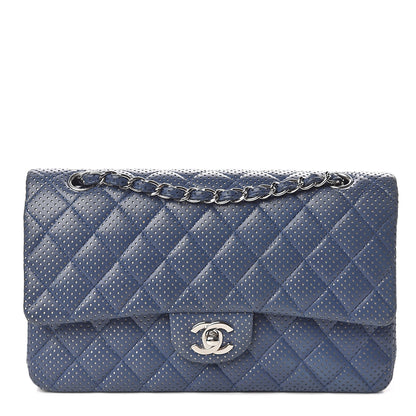 Chanel Lambskin Perforated Medium Double Flap Blue 1 of 11