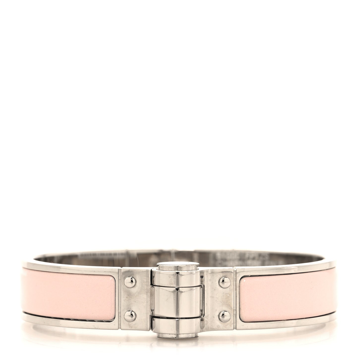 Enamel Charniere Uni Narrow Hinged Bracelet S Rose Candeur