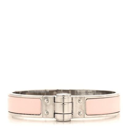 Hermes Enamel Charniere Uni Narrow Hinged Bracelet S Rose Candeur 1 of 5