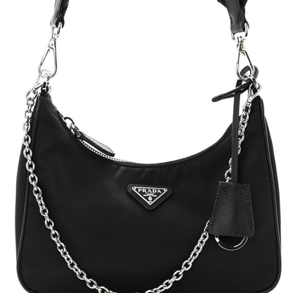 Prada Nylon Re-Edition 2005 Shoulder Bag Black 7 of 10