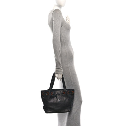 Chanel Caviar Tortoise Timeless CC Drawstring Bucket Bag Black 2 of 10