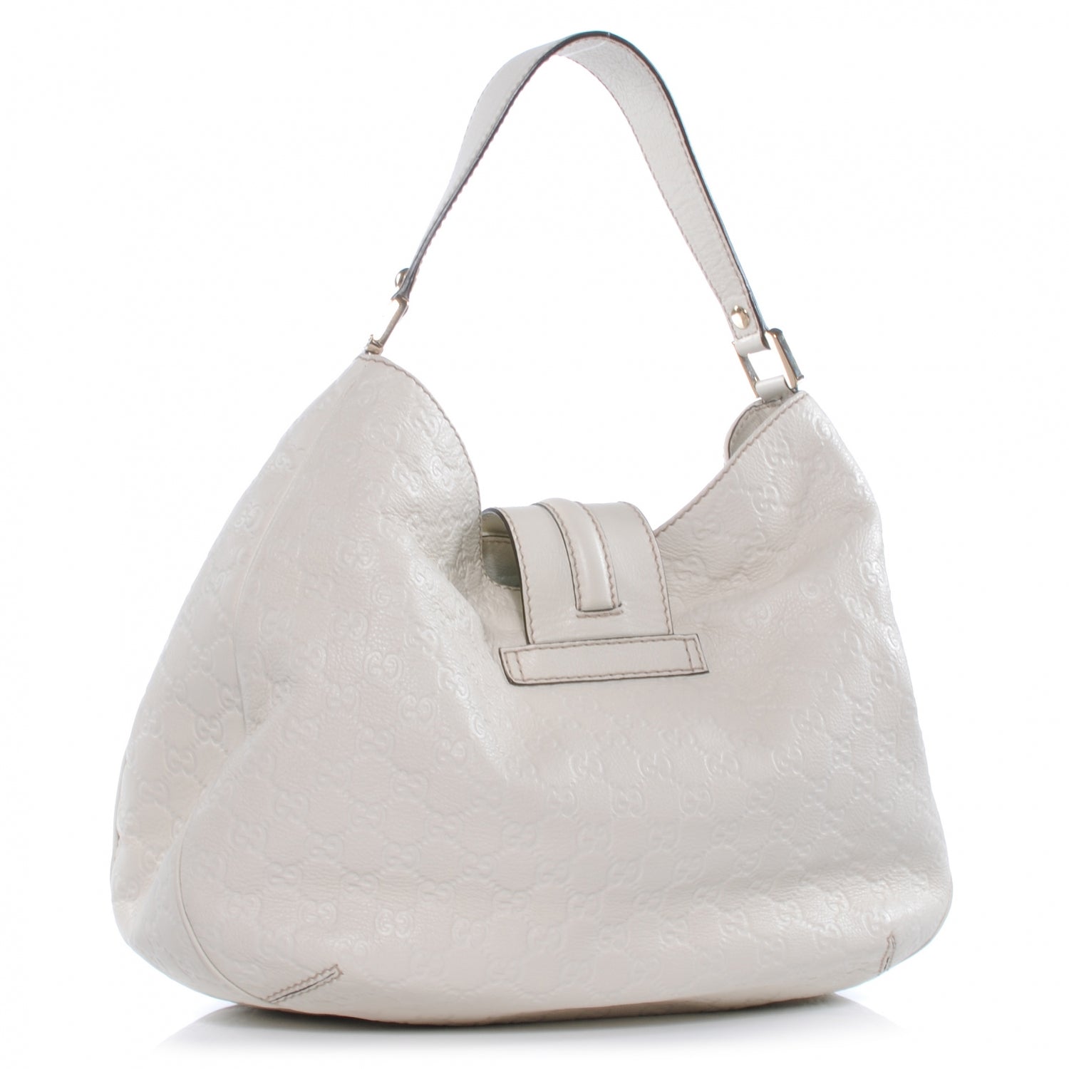 Gucci Guccissima New Ladies Web Large Hobo Off White 3 of 7