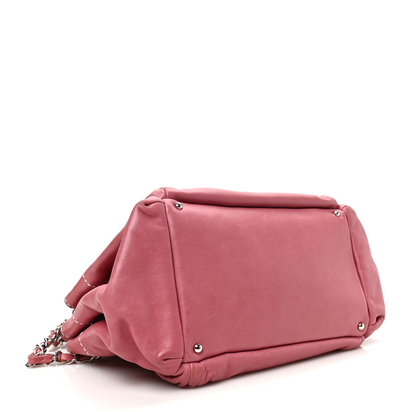 Lambskin Lax Accordion Hobo Pink