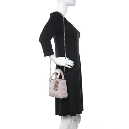 Christian Dior Metallic Lambskin Cannage Mini Lady Dior Lotus 2 of 13