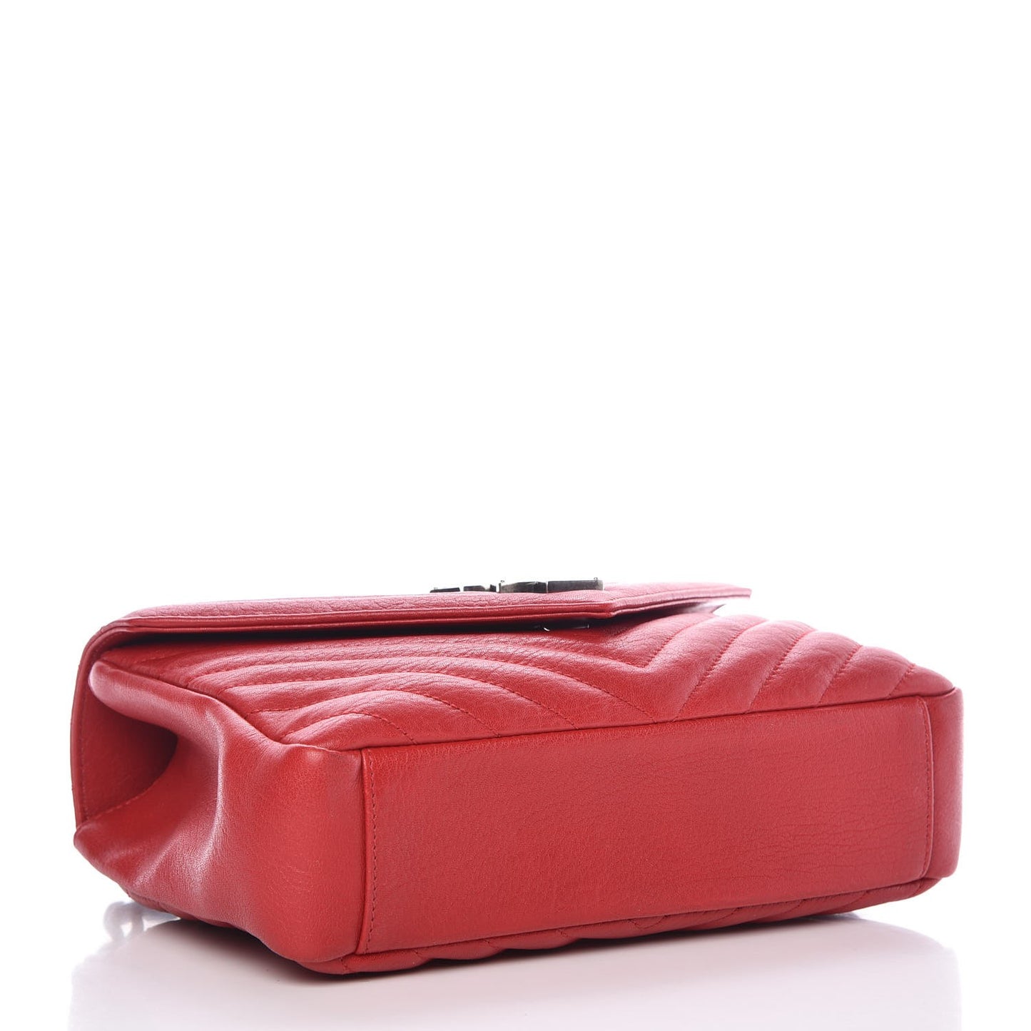 Sheepskin Matelasse Chevron Monogram Medium College Bag Rouge