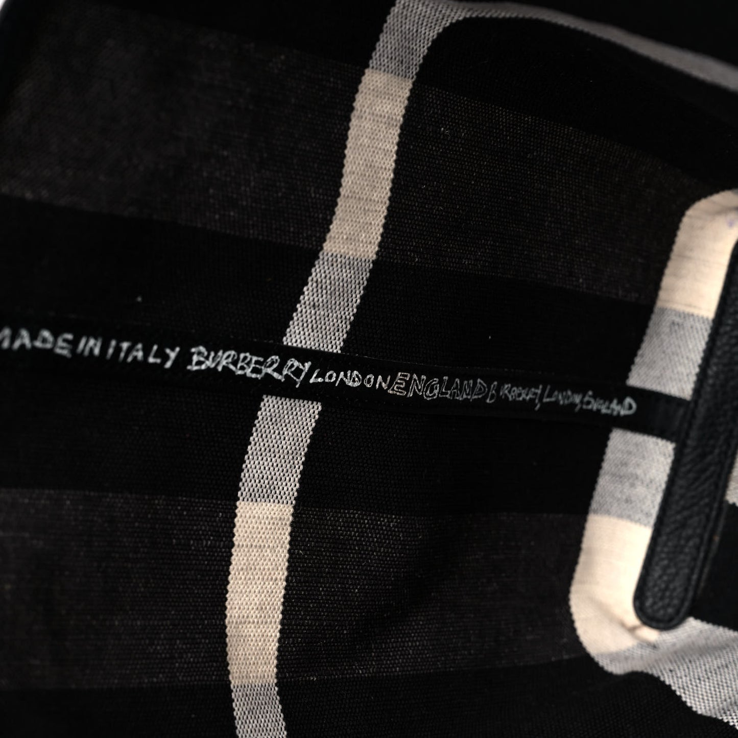 Coated Canvas Mega Check Medium Doodle Tote Black White