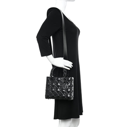 Christian Dior Calfskin Cannage Diamond My ABCDior Lady Dior Black 2 of 11