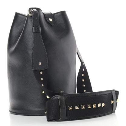 Valentino Garavani Vitello Rockstud Bucket Bag Black 2 of 17