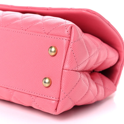 Chanel Caviar Lizard Embossed Quilted Mini Coco Handle Flap Pink 9 of 10