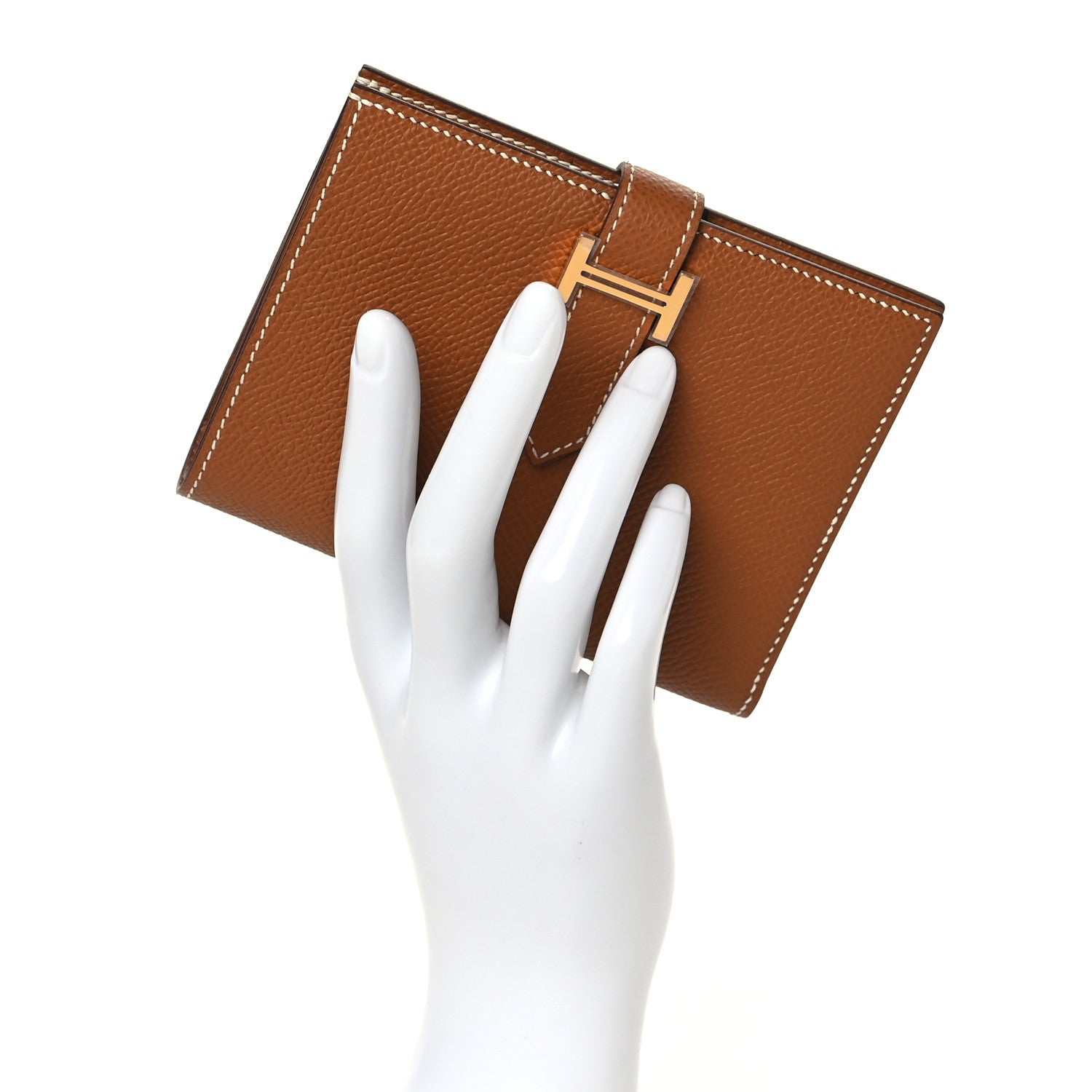 Hermes Epsom Bearn Compact Wallet Gold 2 of 8