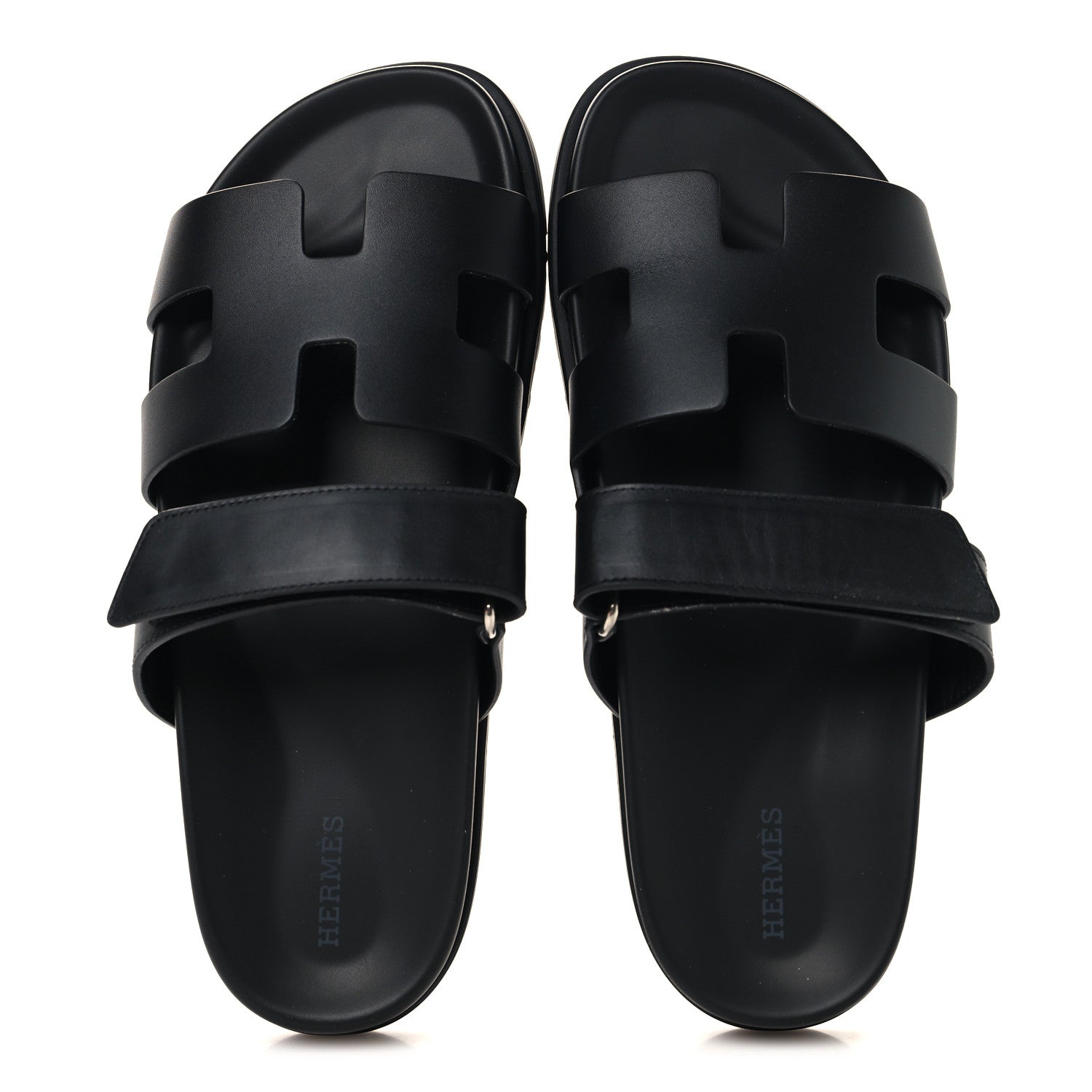 Hermes Calfskin Womens Chypre Sandals 40 Black 2 of 10