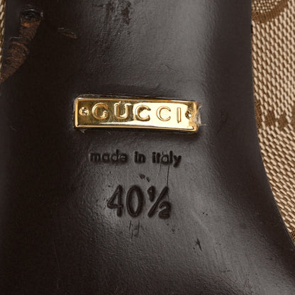 Gucci Monogram Cordovan Lux GG Knee High Boots 40.5 Beige Cuir 7 of 11
