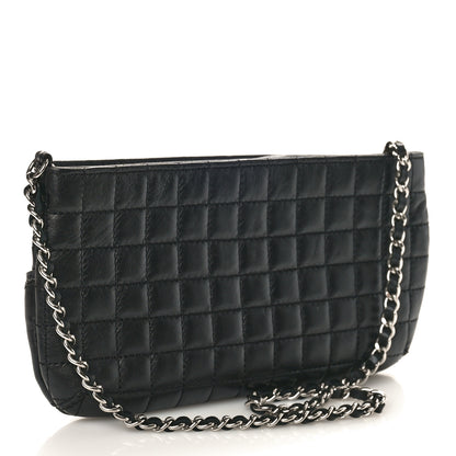 Chanel Lambskin Camellia No. 5 Chain Pouch Black 2 of 8
