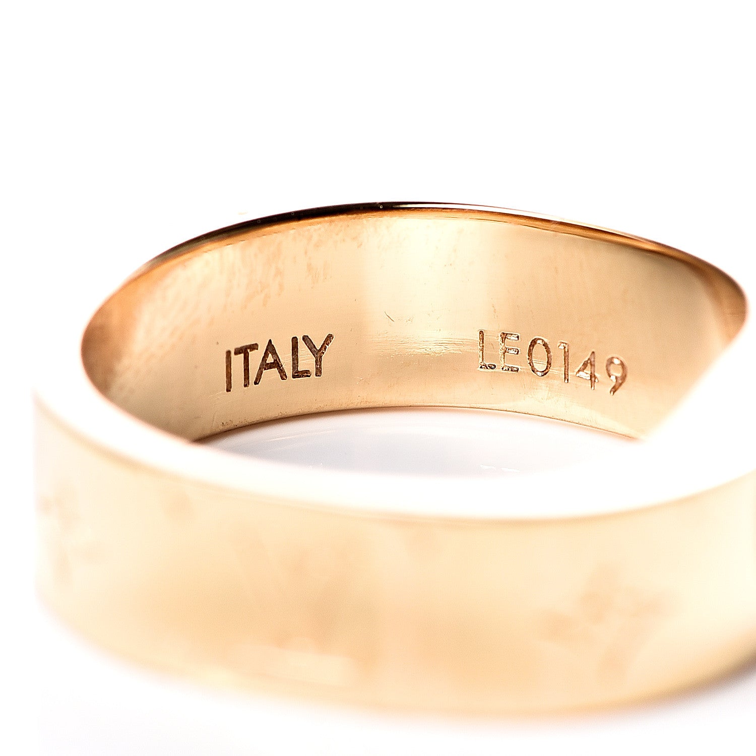 Louis Vuitton Brass Monogram Engraved Nanogram Ring S Gold 4 of 5