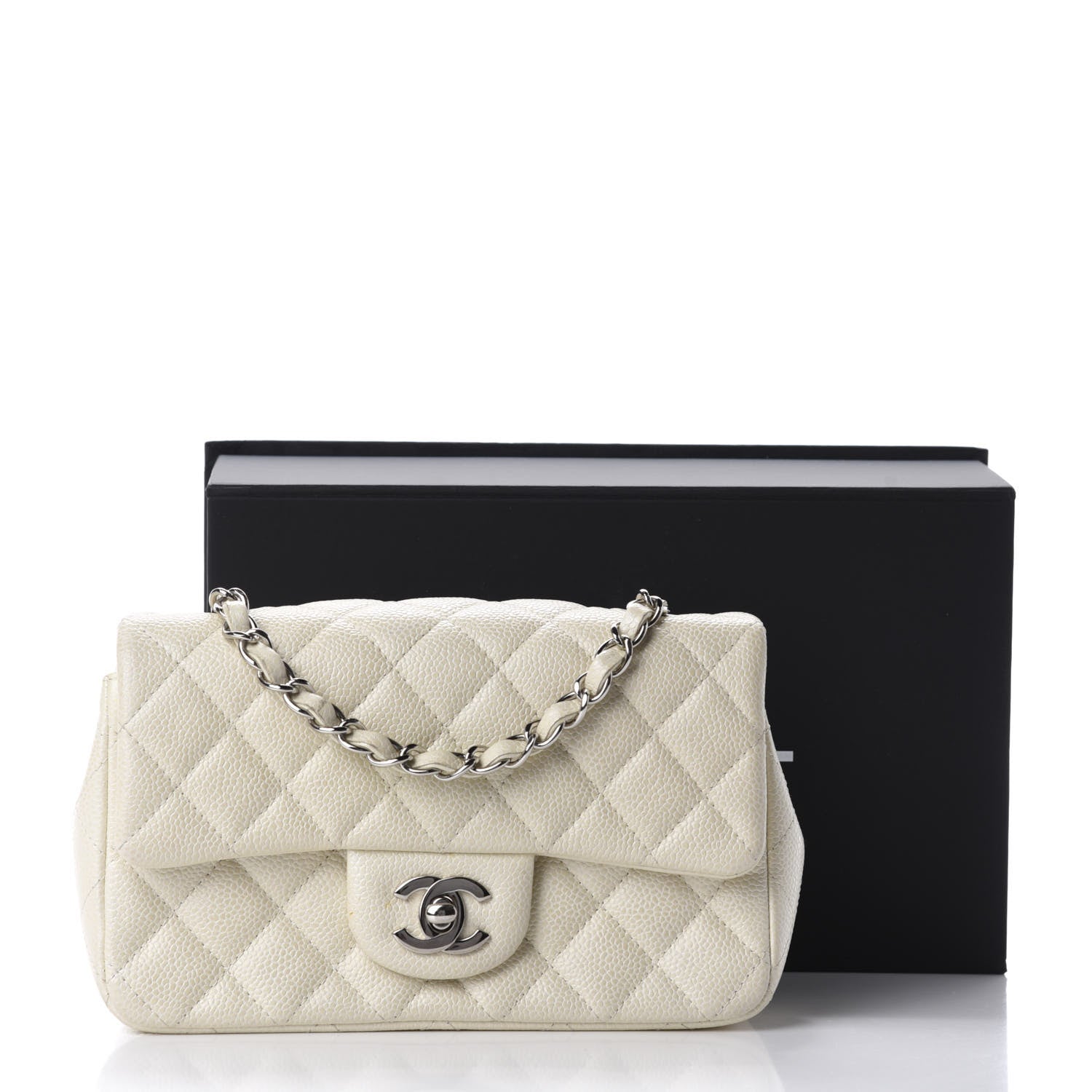 Chanel Caviar Quilted Mini Rectangular Flap White 12 of 12