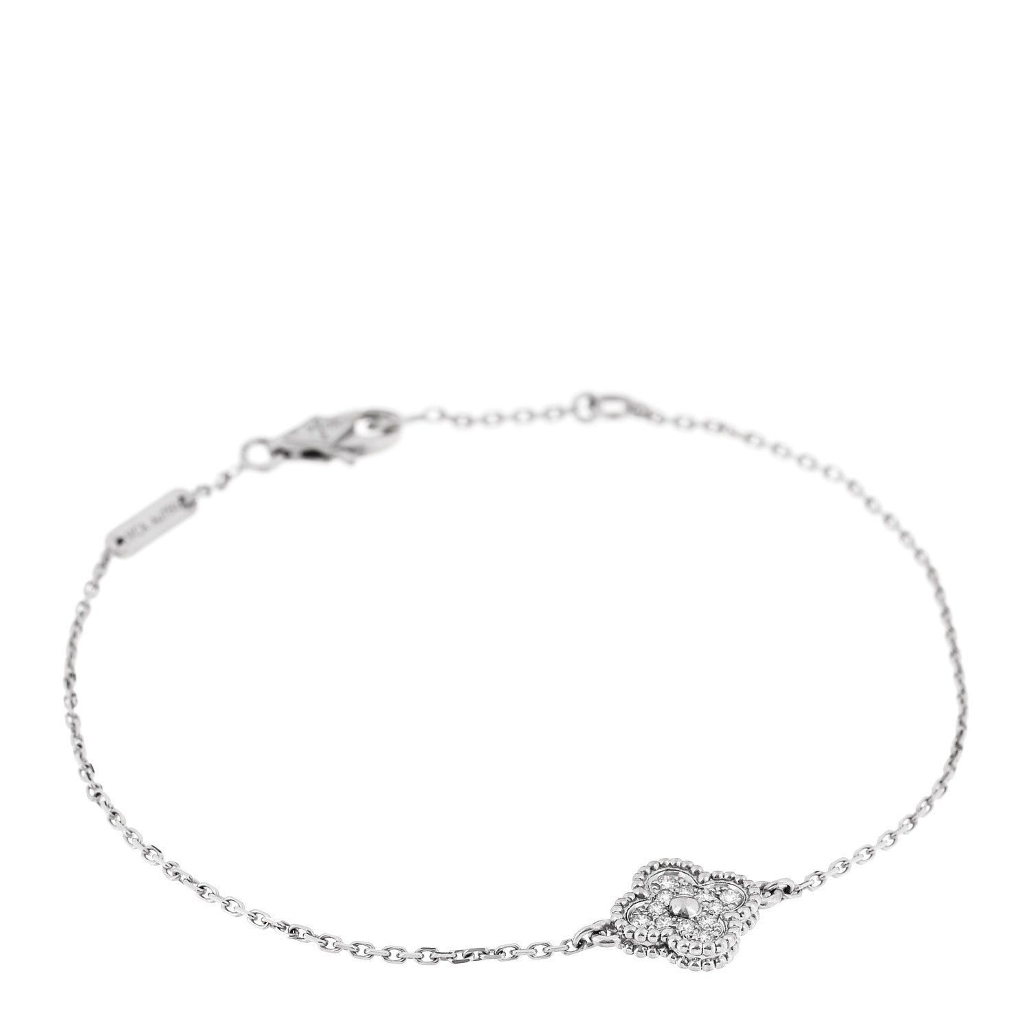 Van Cleef & Arpels 18K White Gold Diamond Sweet Alhambra Bracelet 1 of 6
