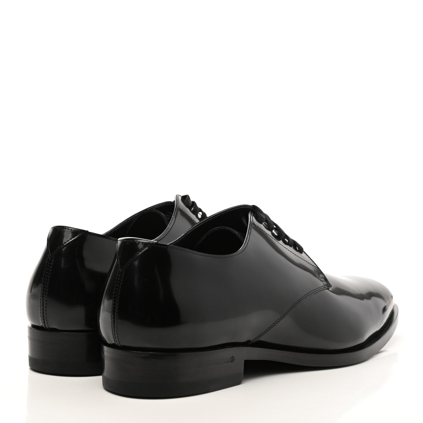 Patent Calfskin Mens Smoking 25 Derby Lace Up Shoes 41 Black