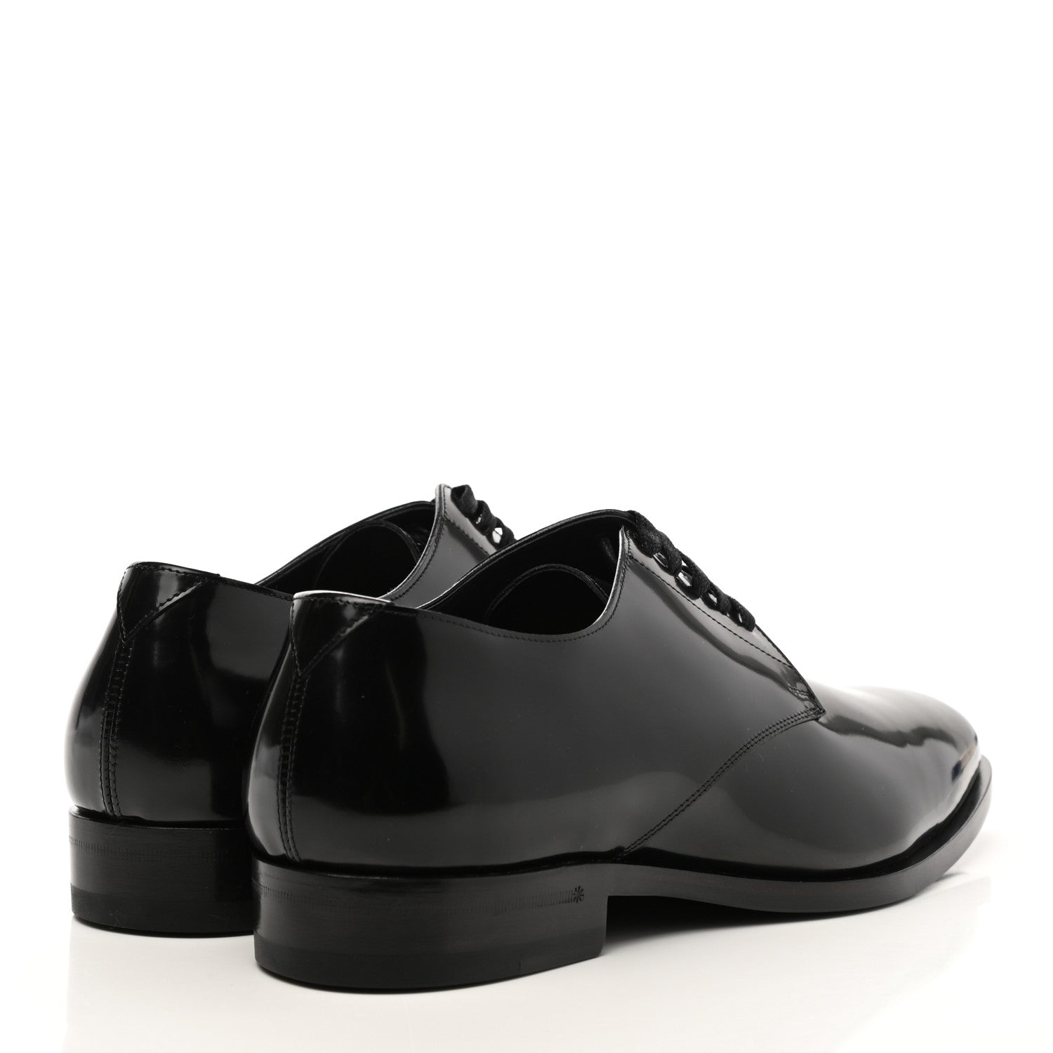 Saint Laurent Patent Calfskin Mens Smoking 25 Derby Lace Up Shoes 41 Black 4 of 8