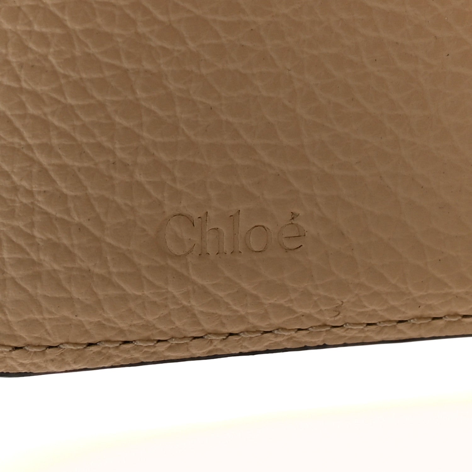 Chloe Grained Calfskin Alphabet Mini Trifold Wallet Sweet Beige 6 of 8