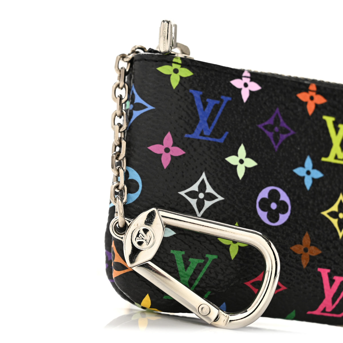 Louis Vuitton Monogram Multicolor Key Pouch Black Grenade 8 of 9