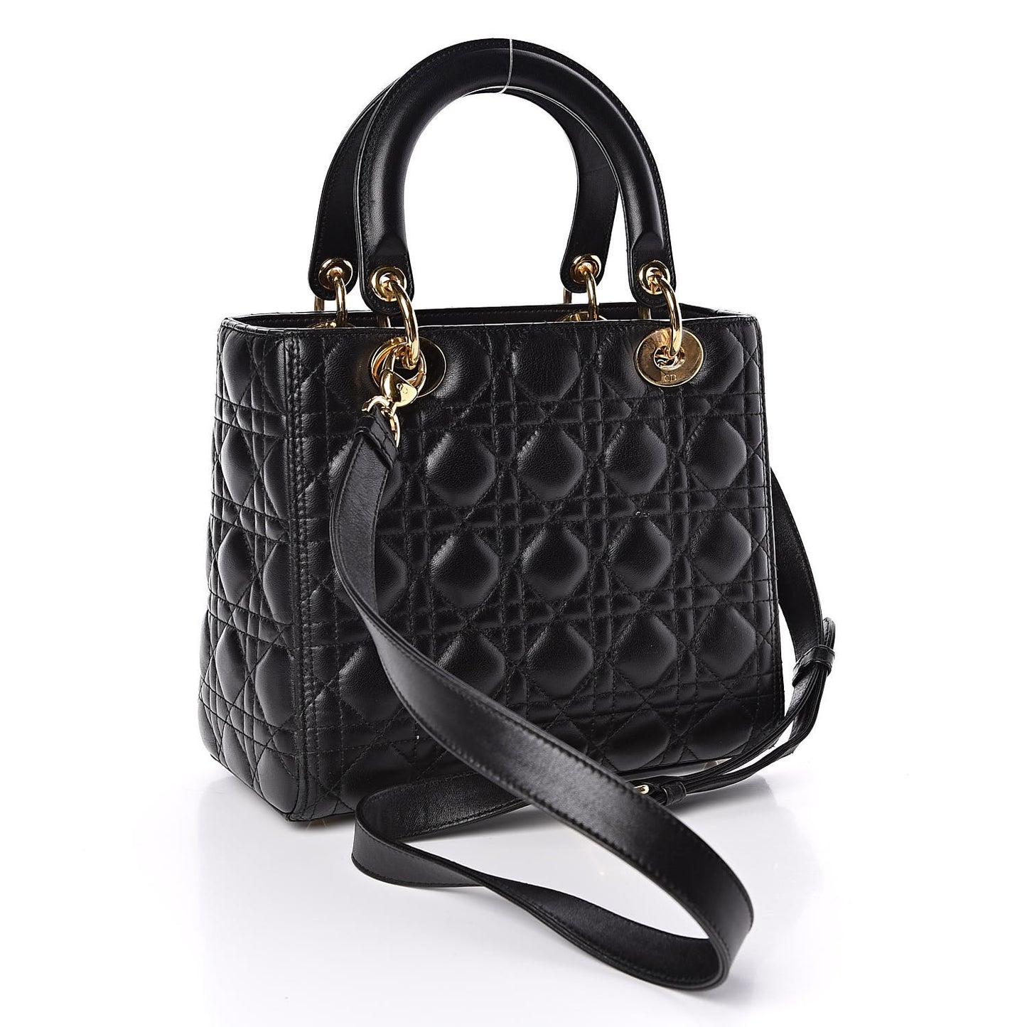 Lambskin Cannage Medium Lady Dior Black