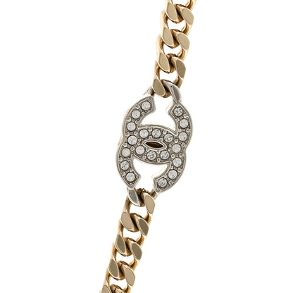 Chanel Crystal Chain CC Link Choker Gold Silver 4 of 6