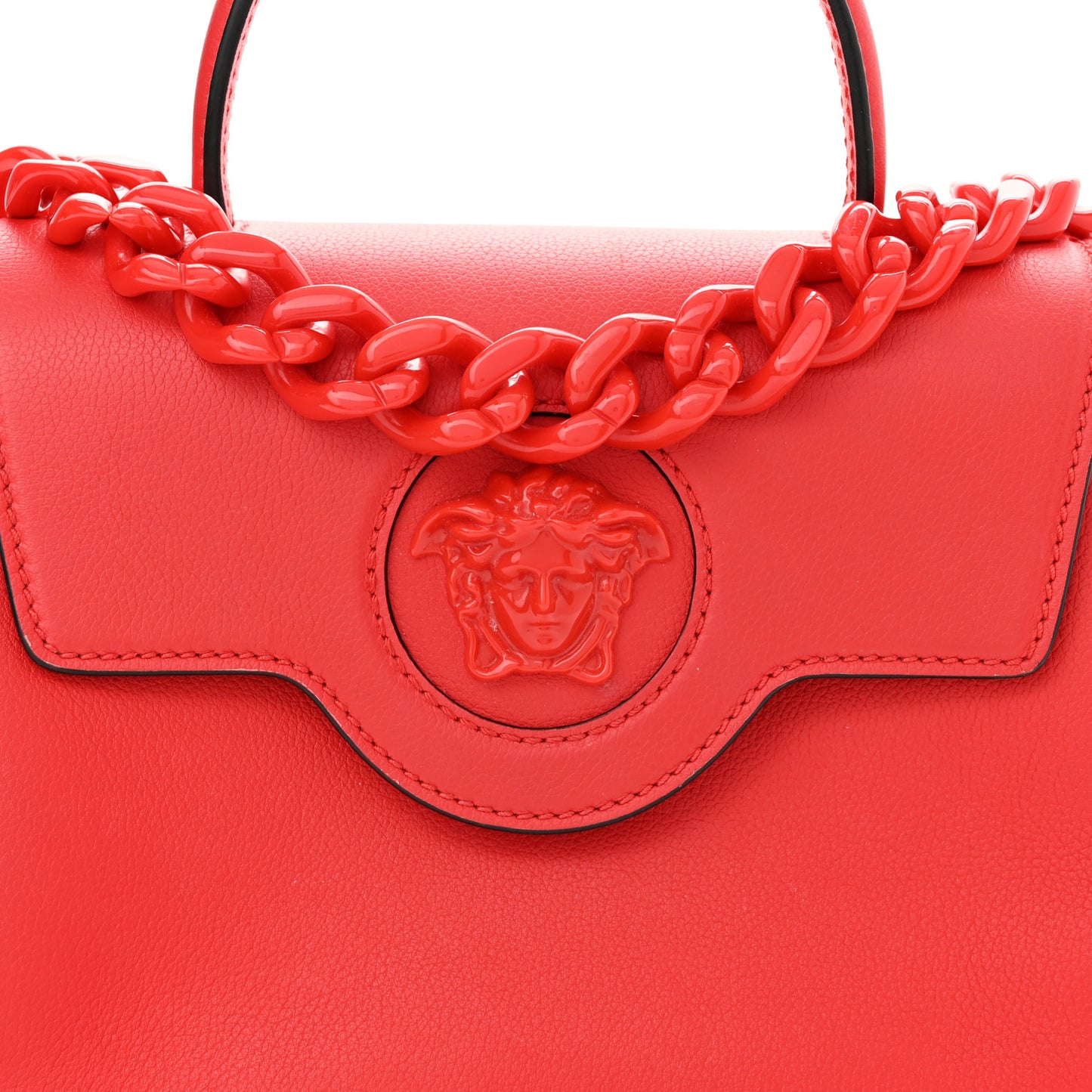 Calfskin Medium La Medusa Top Handle Handbag Red