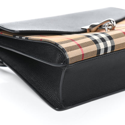 Burberry Derby Calfskin Vintage Check Small Macken Crossbody Bag Black 5 of 8