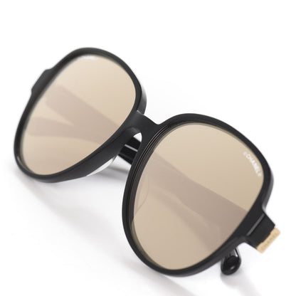 Chanel Mirrored Pilot Sunglasses 71310A Black Gold 7 of 9