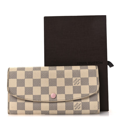 Louis Vuitton Damier Azur Emilie Wallet Rose Ballerine 12 of 12