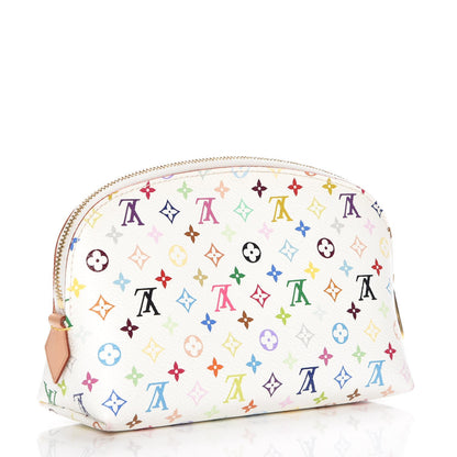 Louis Vuitton Monogram Multicolor Cosmetic Pouch White Litchi 3 of 8