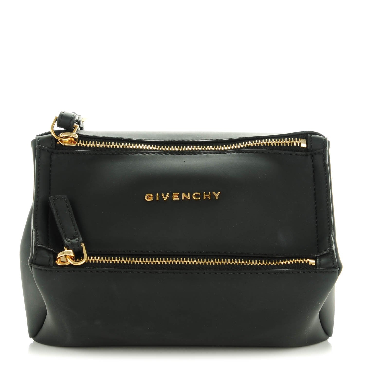 Givenchy Rubber Effect Calfskin Pandora Wristlet Black 1 of 7