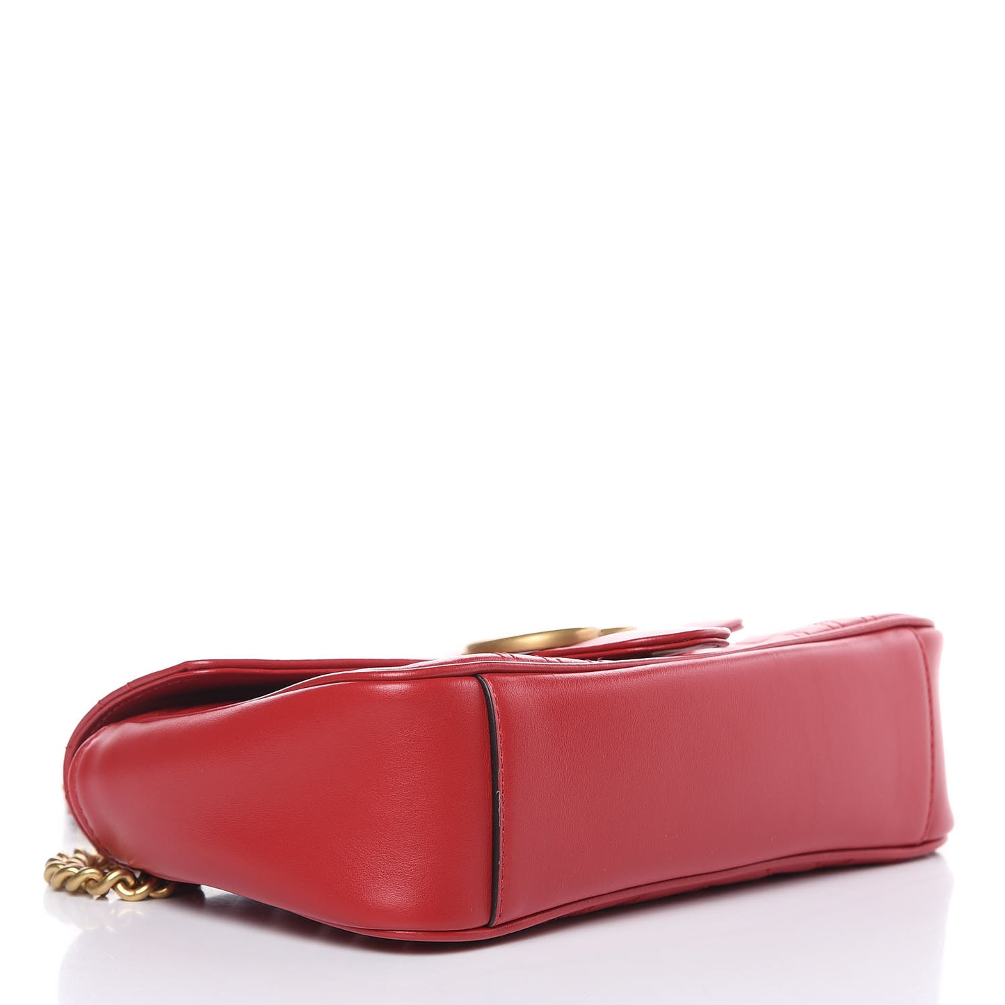 Calfskin Matelasse Small GG Marmont Shoulder Bag Hibiscus Red