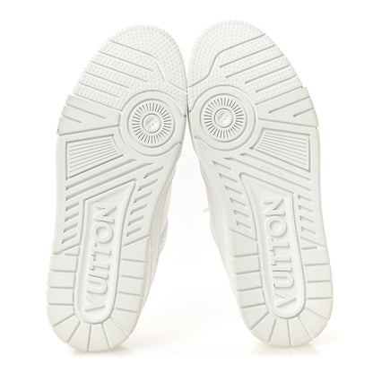 Louis Vuitton Calfskin Womens LV Trainer Sneakers 37.5 White 6 of 9
