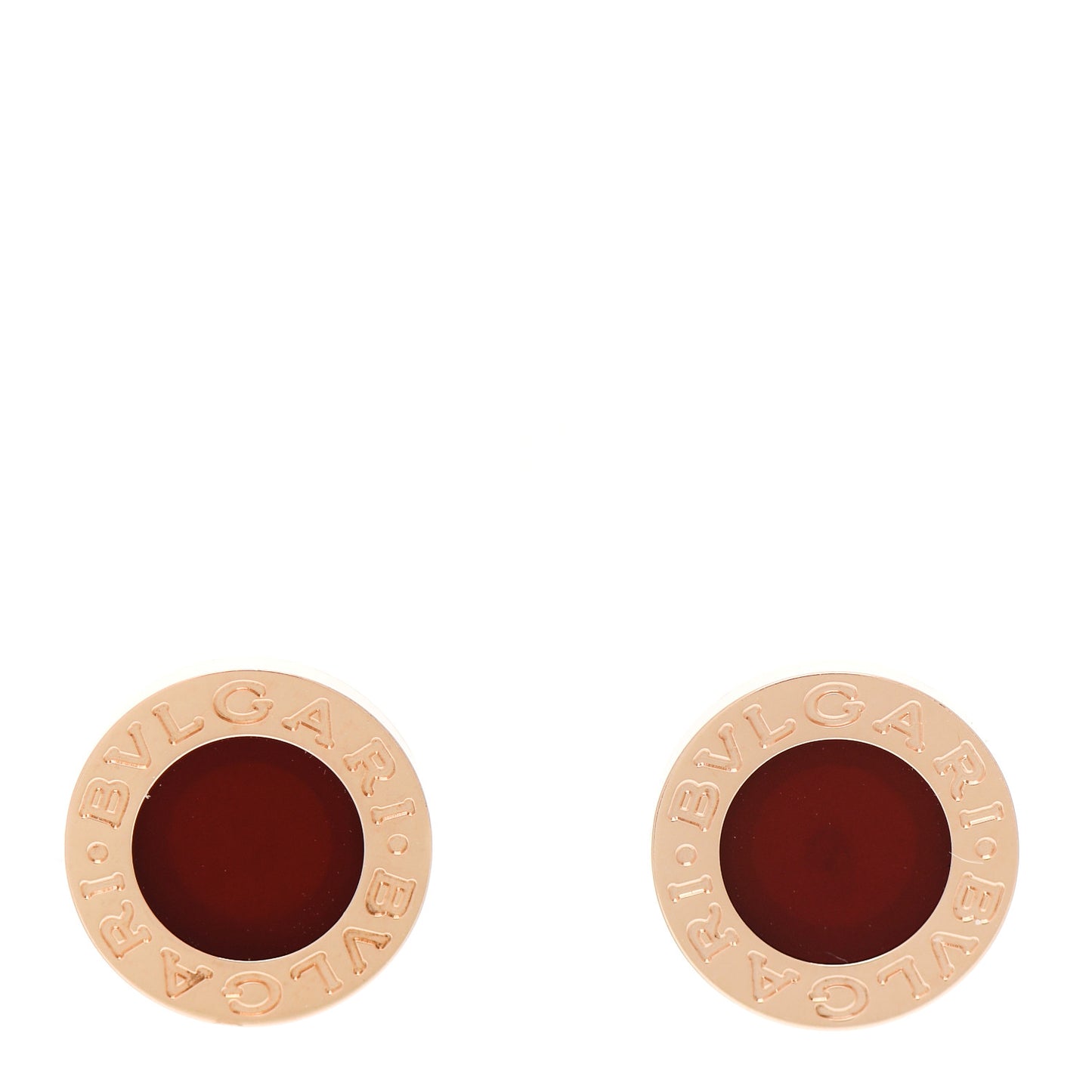 18K Rose Gold Carnelian BVLGARI BVLGARI Stud Earrings