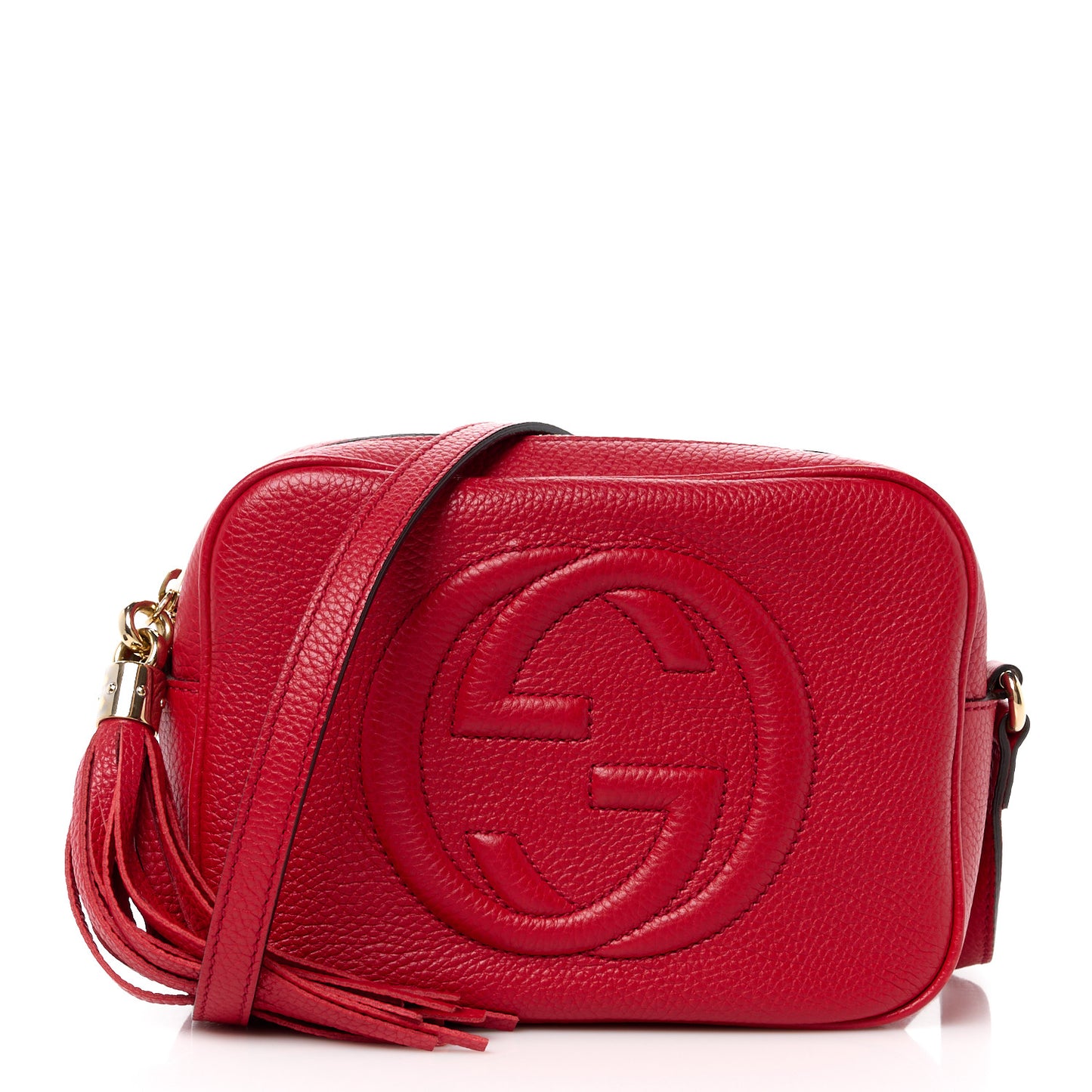 Pebbled Calfskin Small Soho Disco Bag Tabasco Red