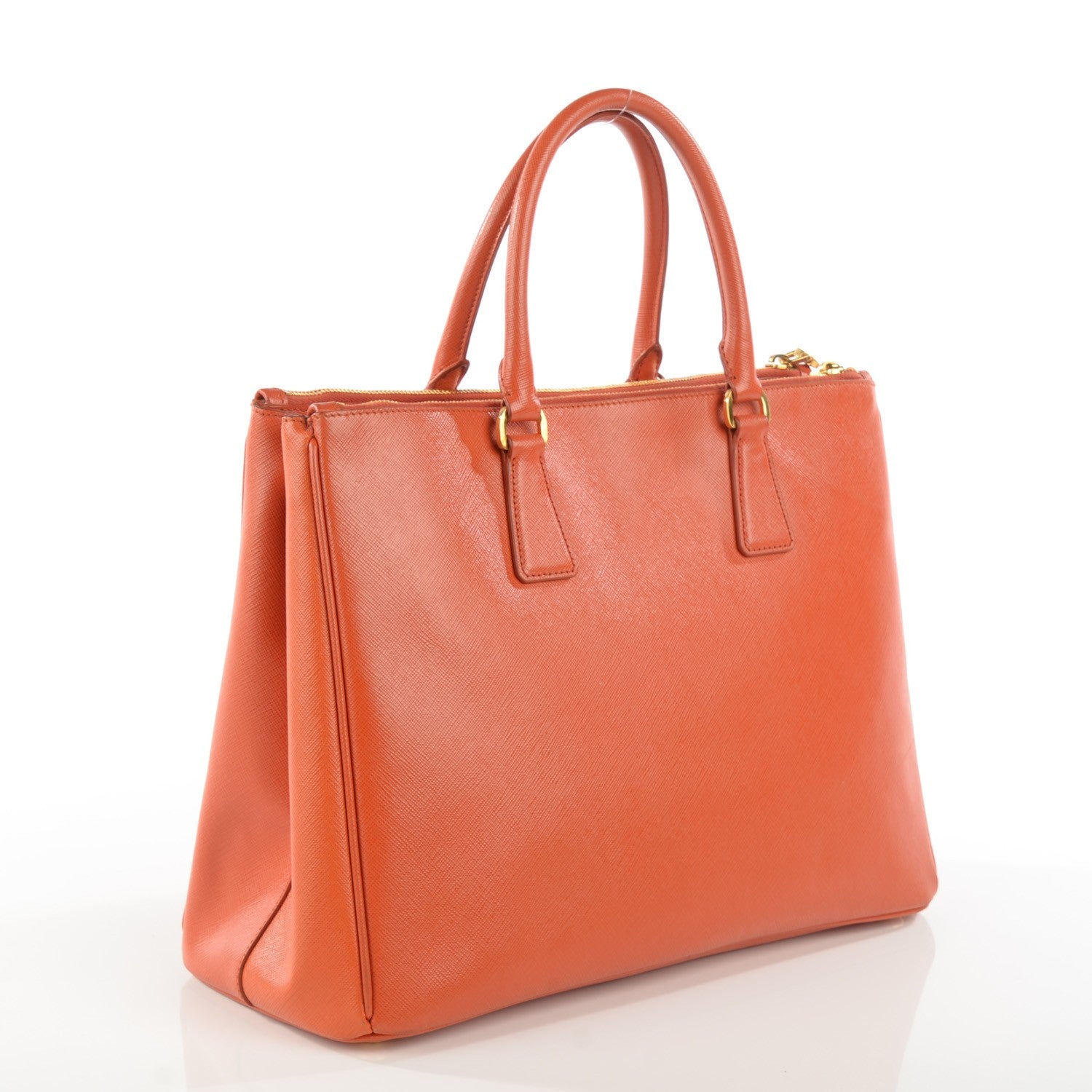 Prada Saffiano Large Galleria Double Zip Tote Papaya 3 of 11