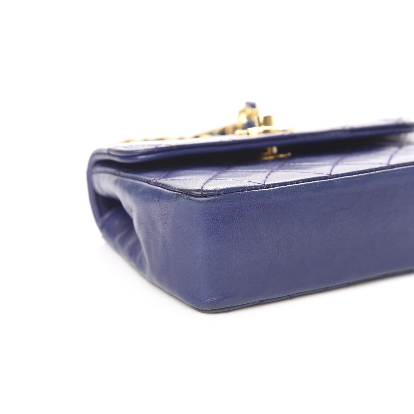 Lambskin Quilted Mini Square Flap Blue
