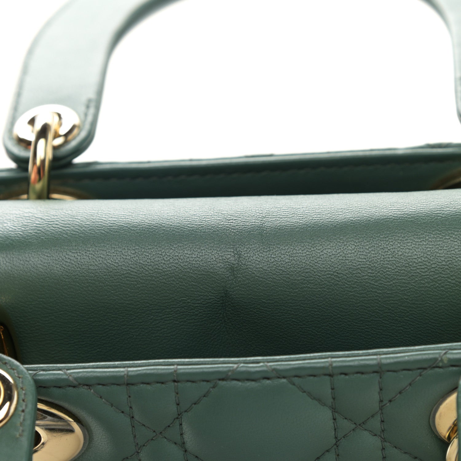 Christian Dior Lambskin Cannage Small My ABCDior Lady Dior Cedar Green 11 of 12