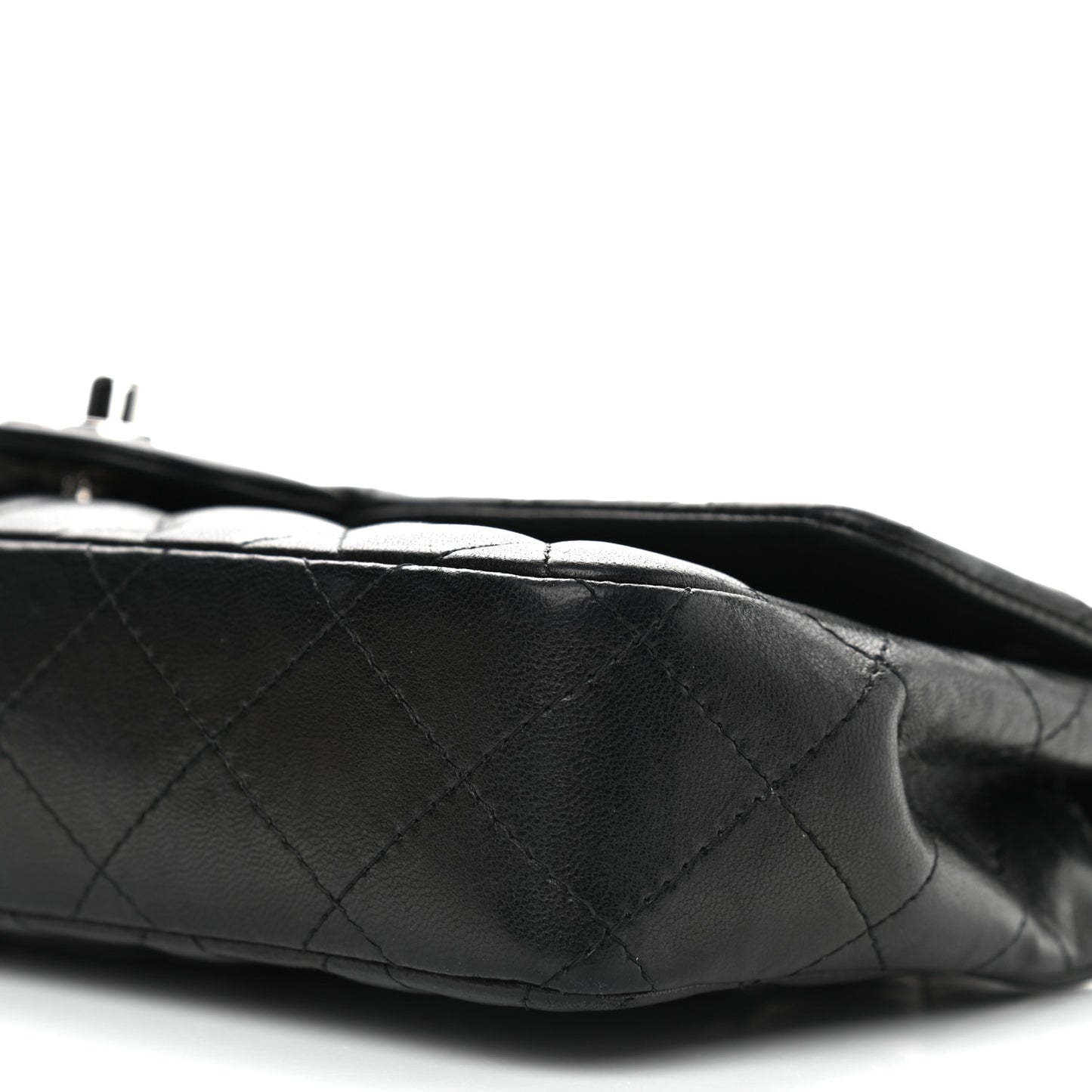 Lambskin Quilted East West Flap Black