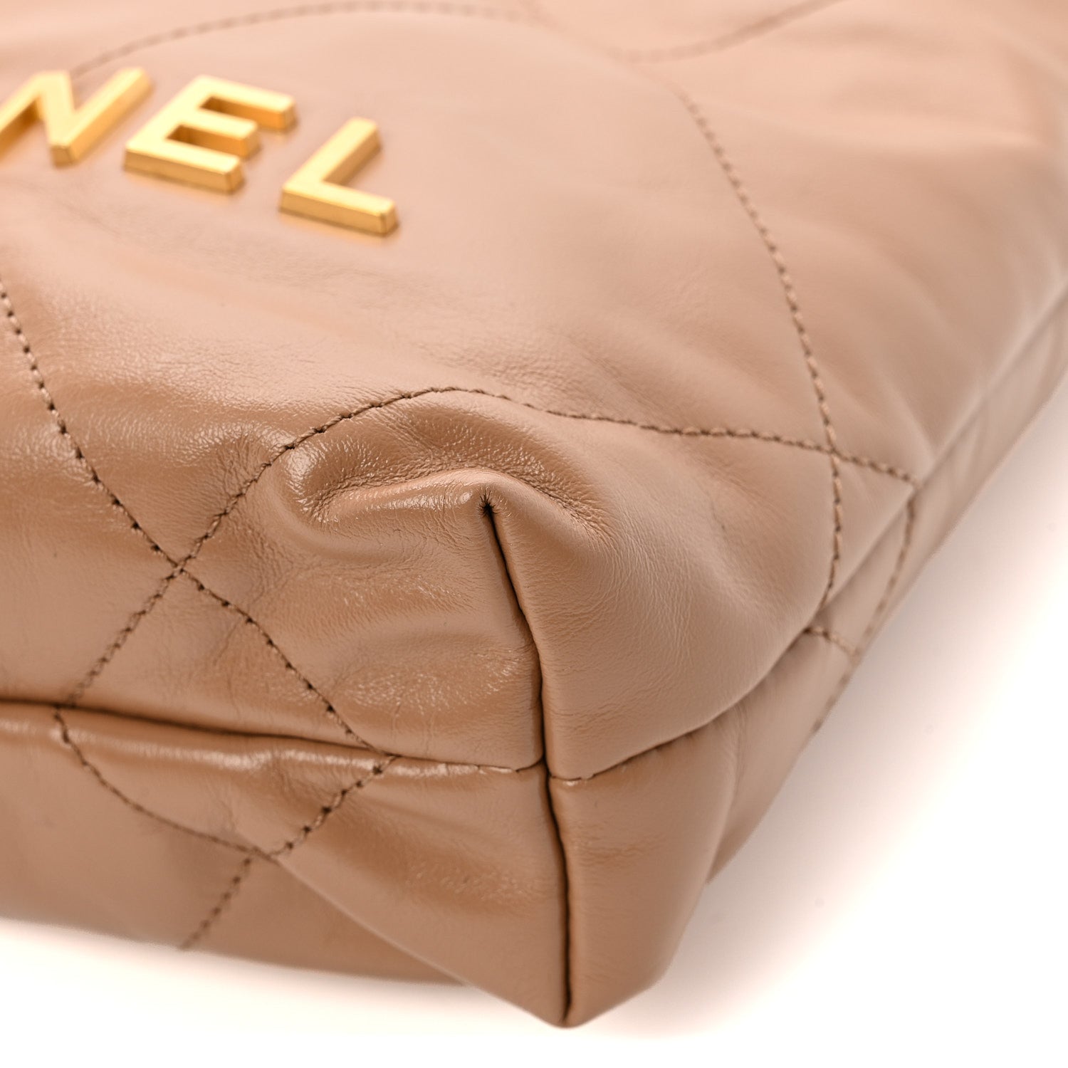 Chanel Shiny Calfskin Quilted Mini Chanel 22 Dark Beige 12 of 15