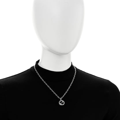 Gucci Sterling Silver Textured Interlocking G Pendant Necklace 2 of 6