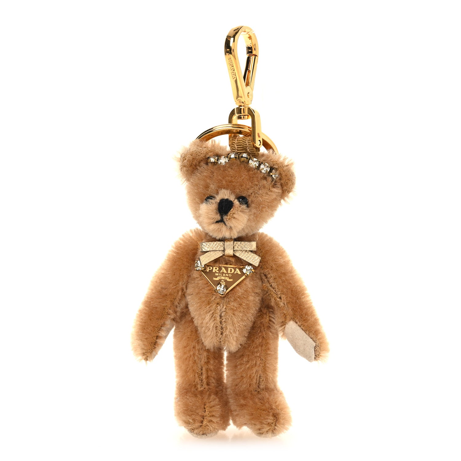Prada Crystal Teddy Bear Keychain Brown 1 of 3